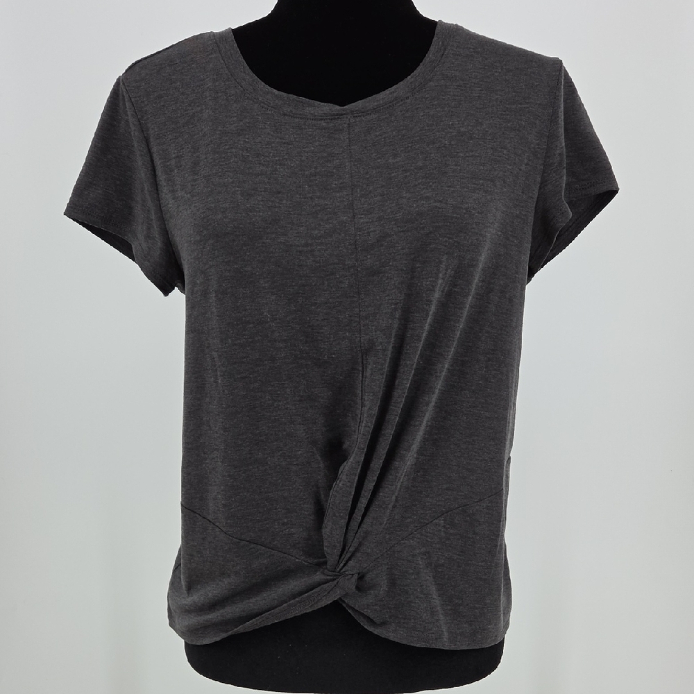 Athleta Dark Gray Twist Front Tee